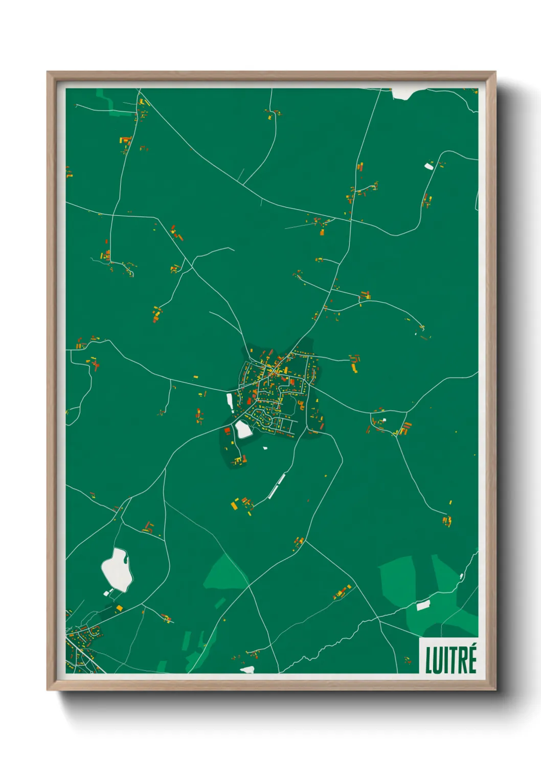 Une affiche de carte sur Luitré