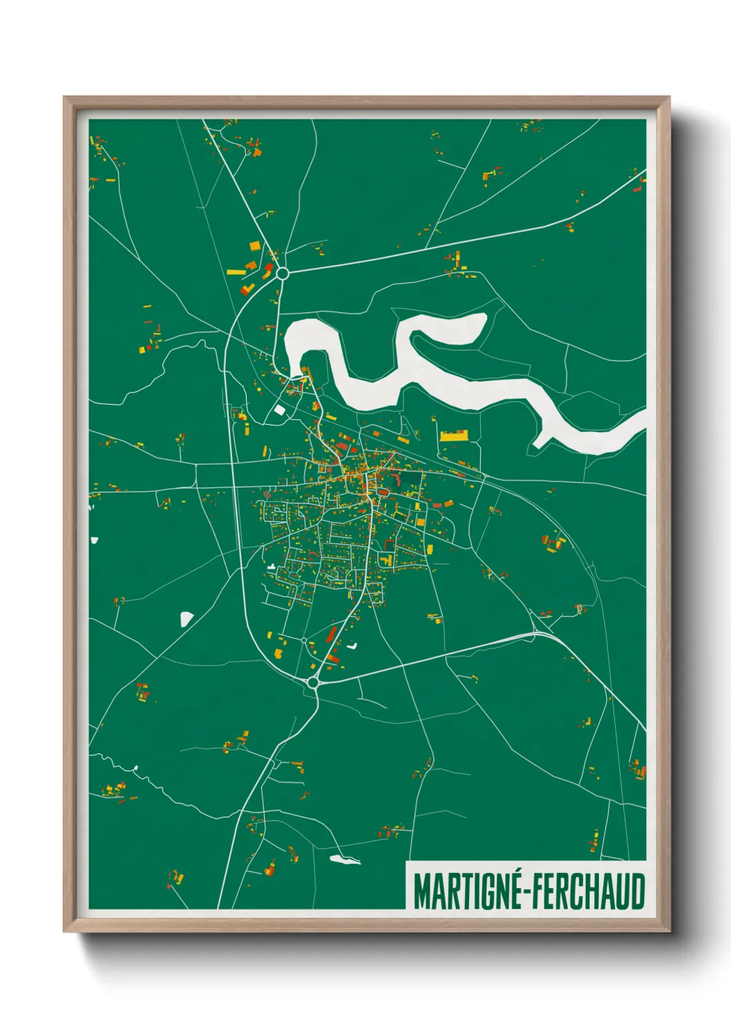 Une affiche de carte sur Martigné-Ferchaud