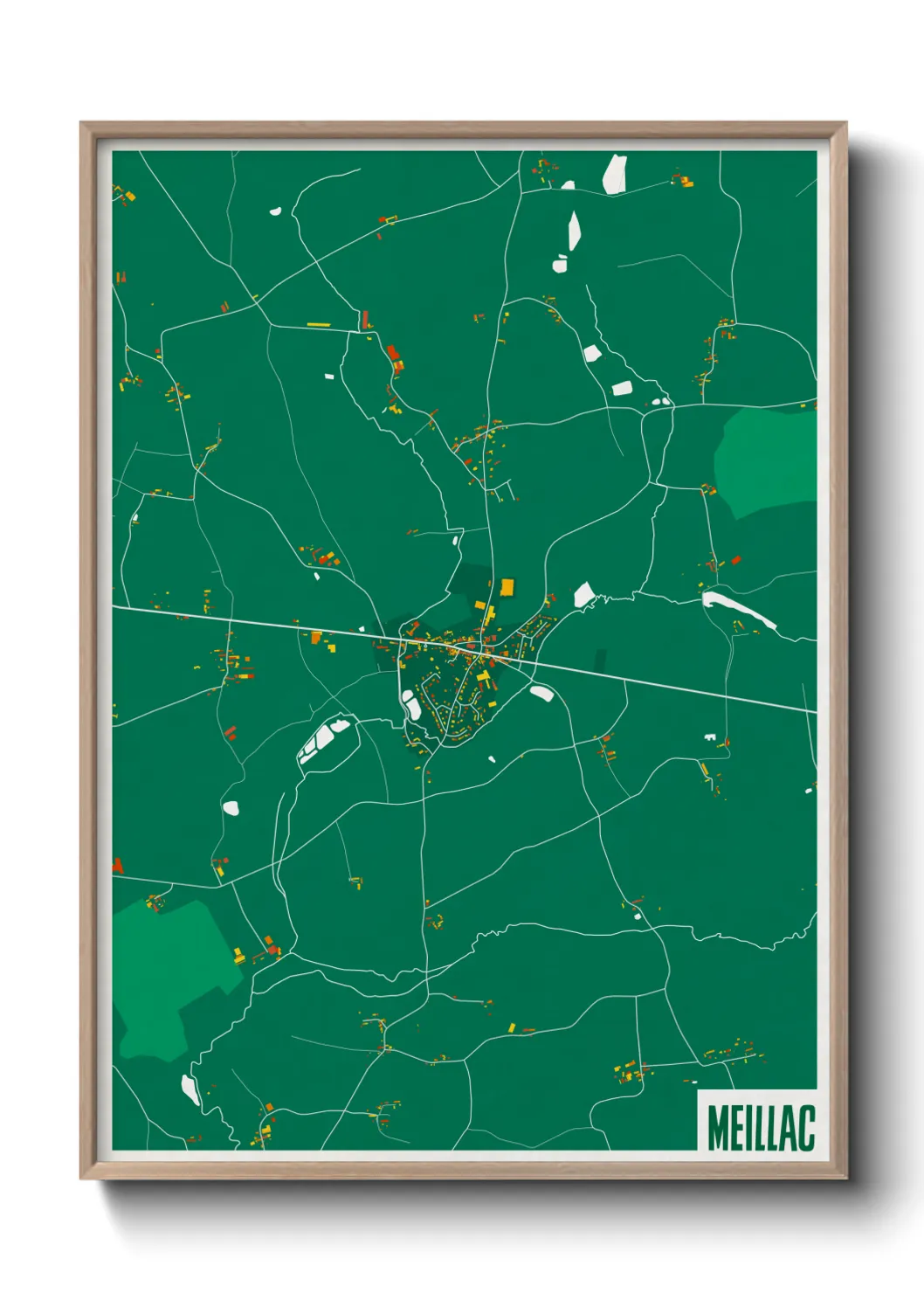Une affiche de carte sur Meillac
