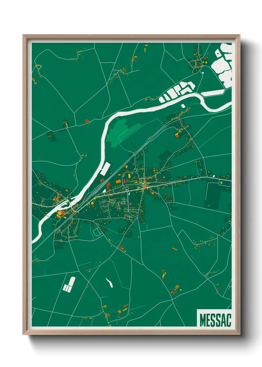 Une affiche de carte sur Messac
