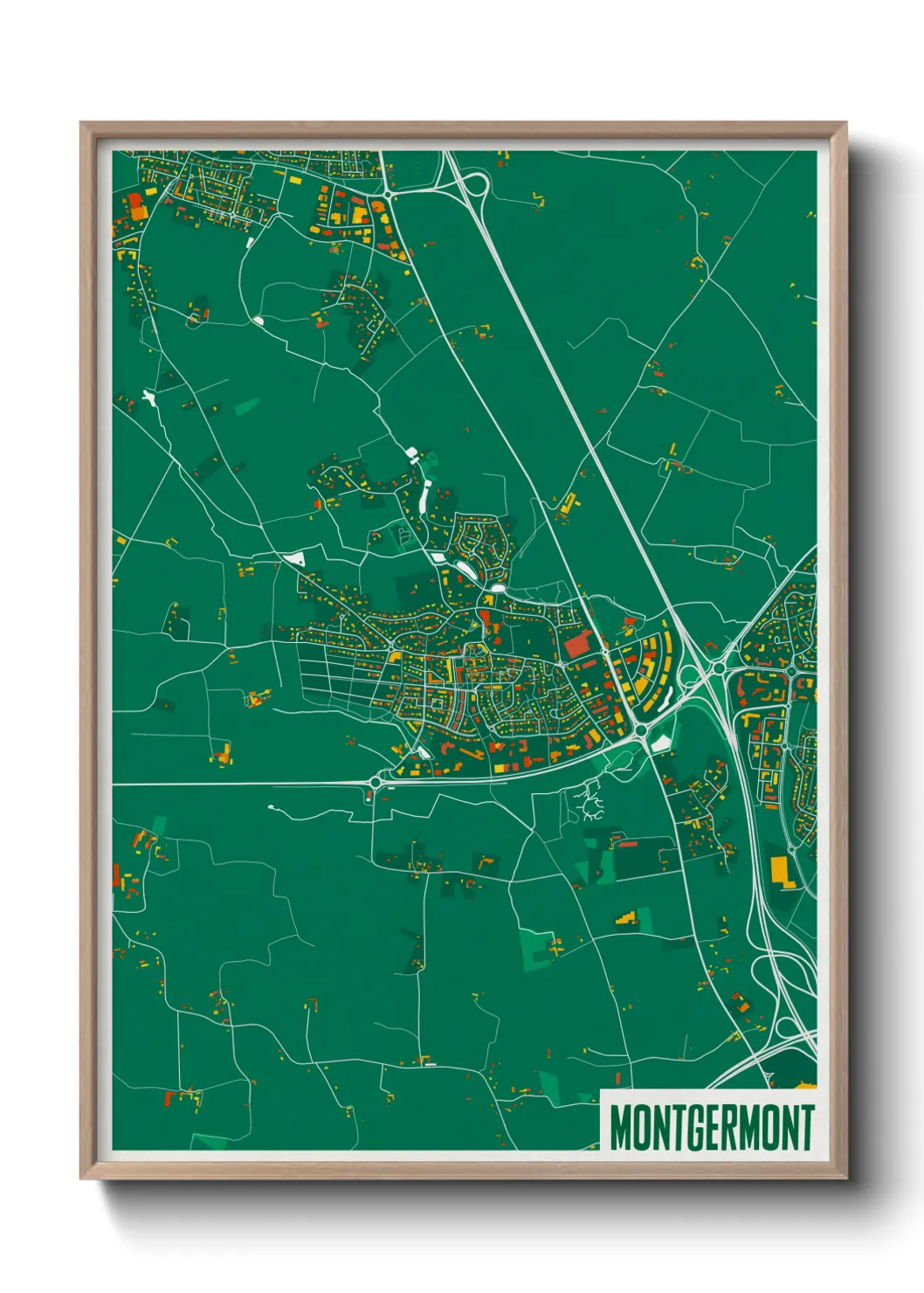 Une affiche de carte sur Montgermont
