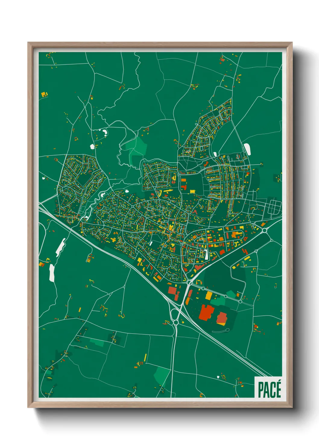 Une affiche de carte sur Pacé