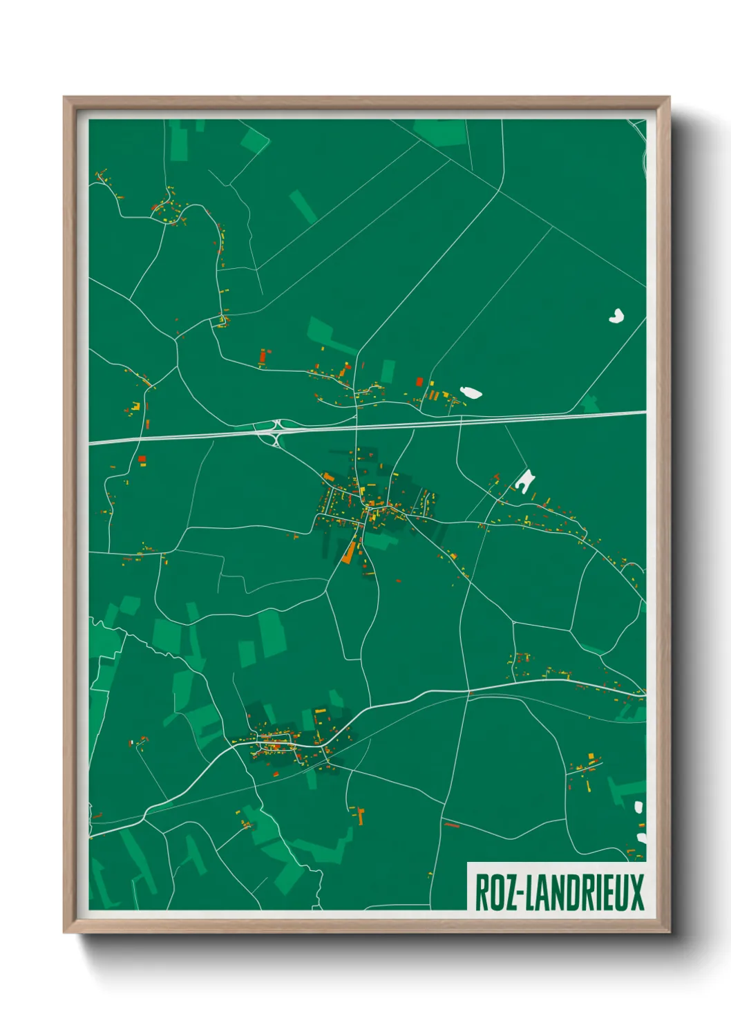 Une affiche de carte sur Roz-Landrieux