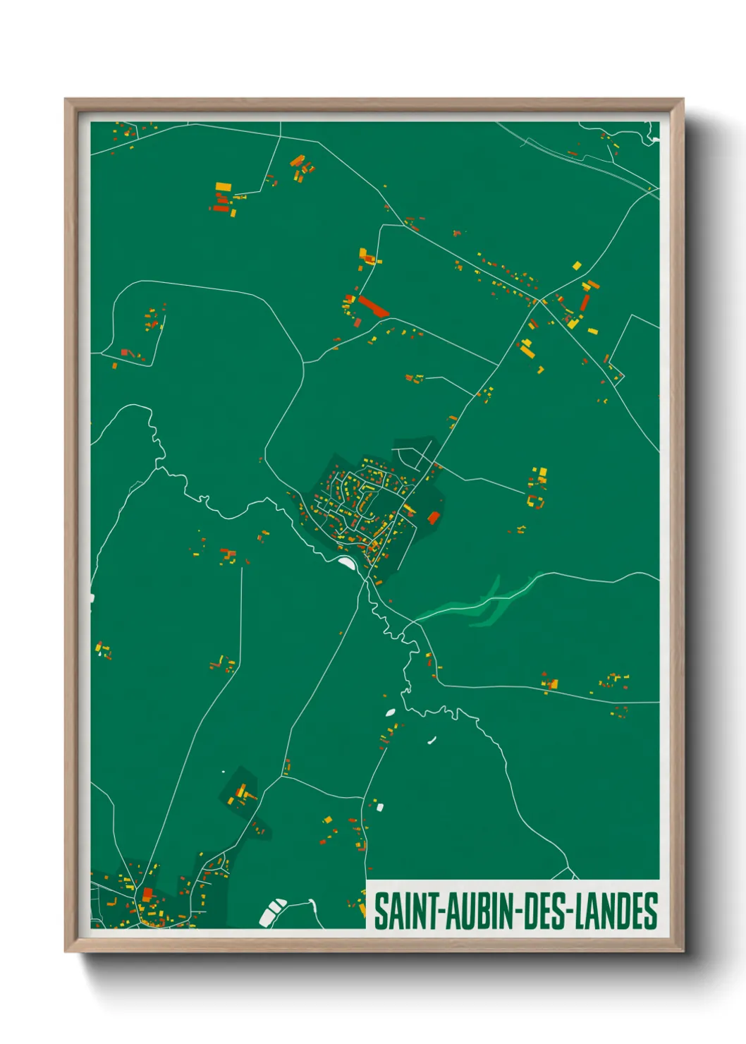 Une affiche de carte sur Saint-Aubin-des-Landes