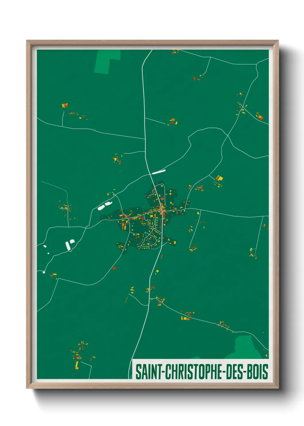 Une affiche de carte sur Saint-Christophe-des-Bois