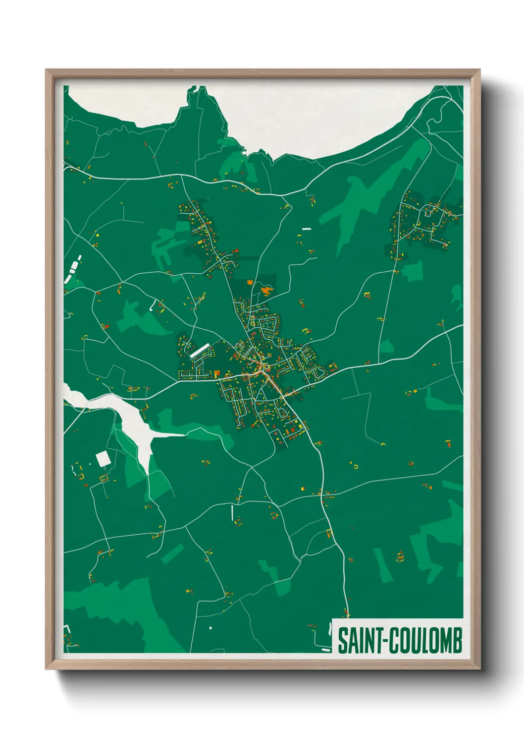 Une affiche de carte sur Saint-Coulomb