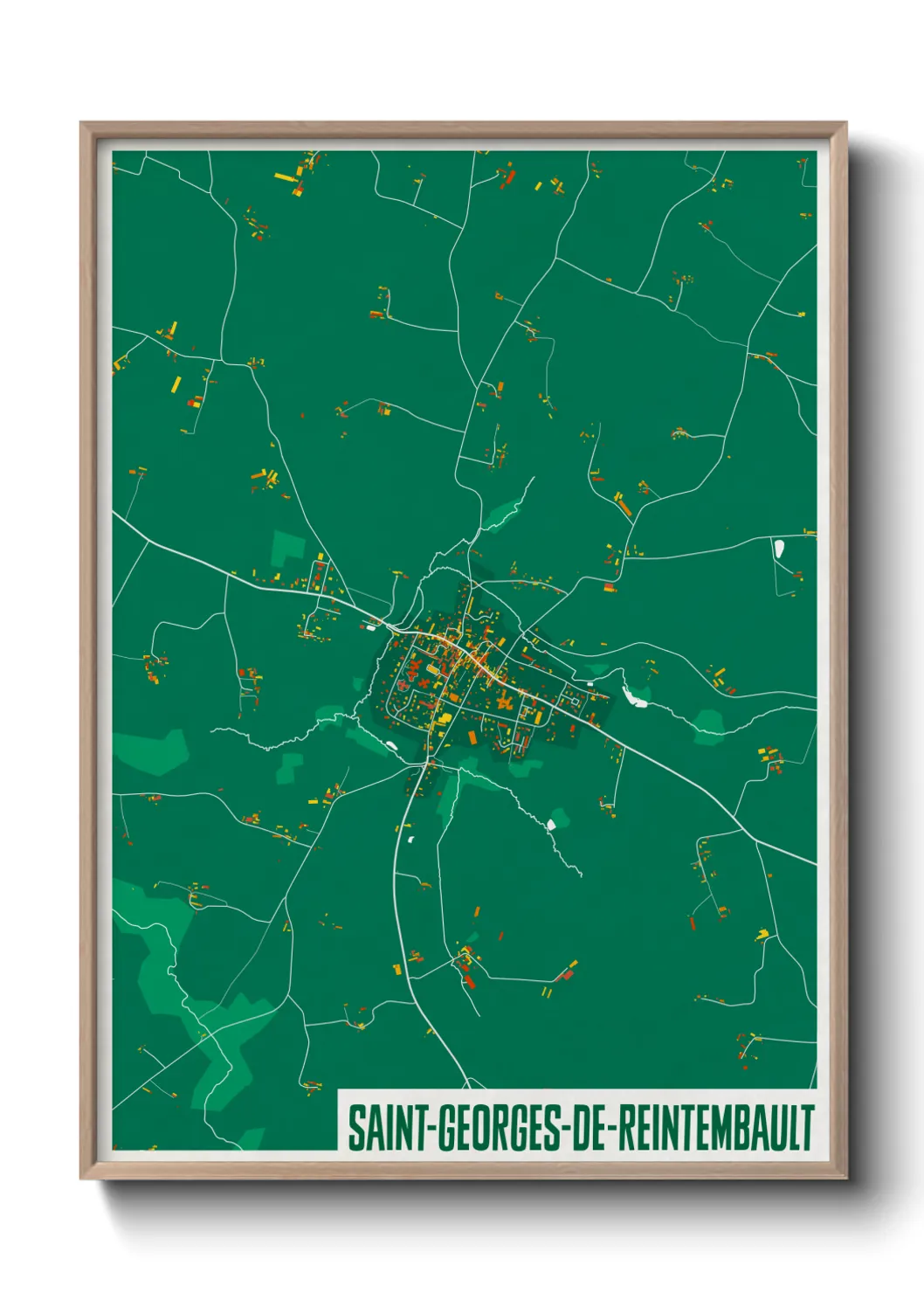 Une affiche de carte sur Saint-Georges-de-Reintembault