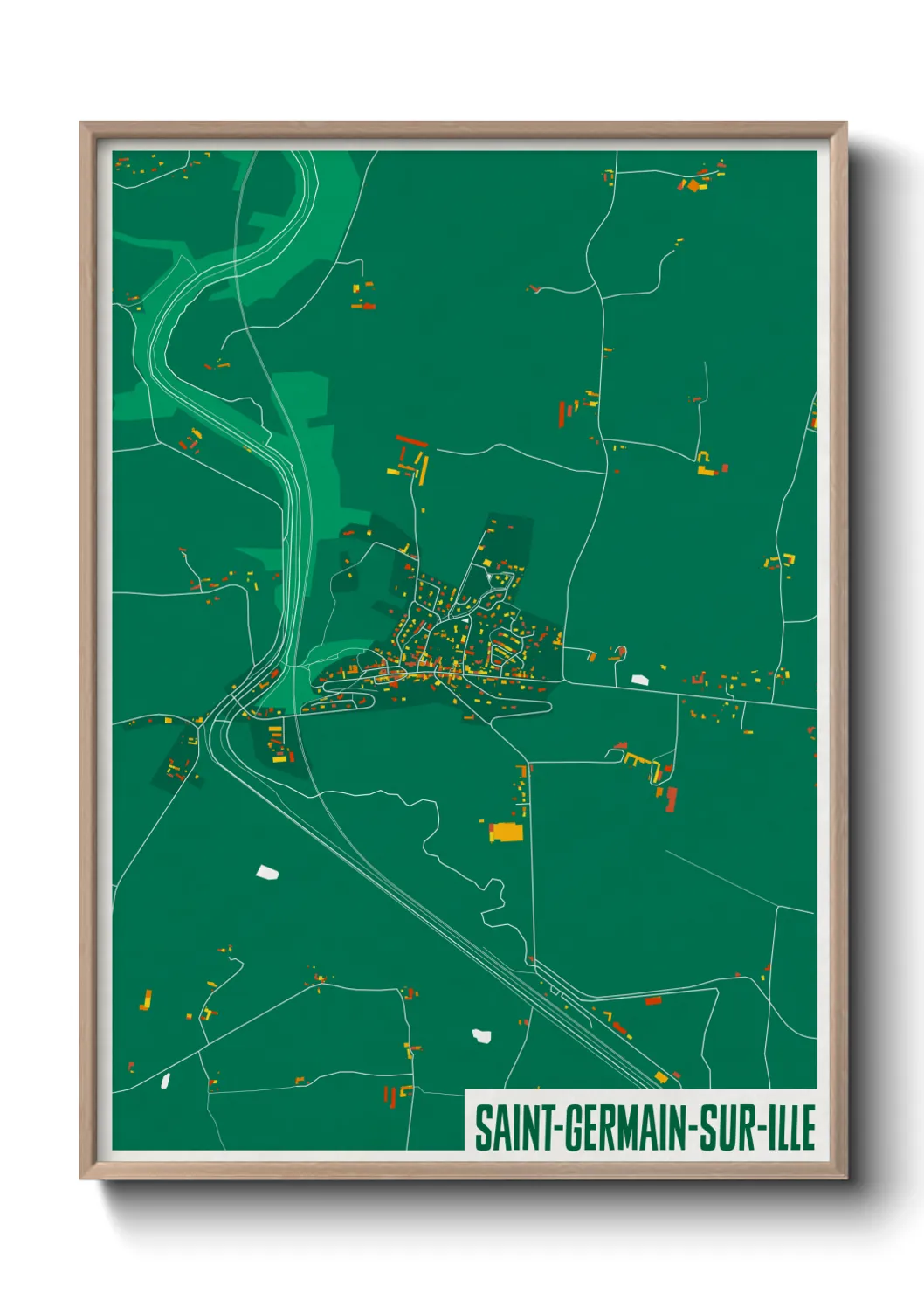 Une affiche de carte sur Saint-Germain-sur-Ille