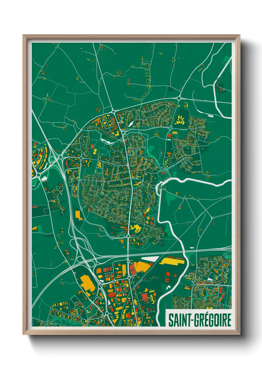 Une affiche de carte sur Saint-Grégoire