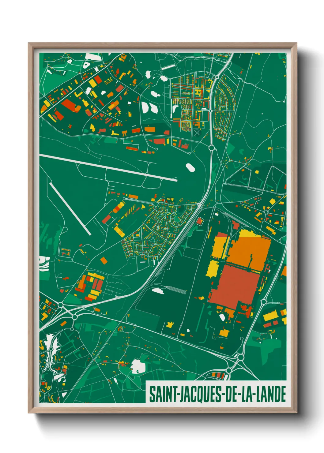 Une affiche de carte sur Saint-Jacques-de-la-Lande