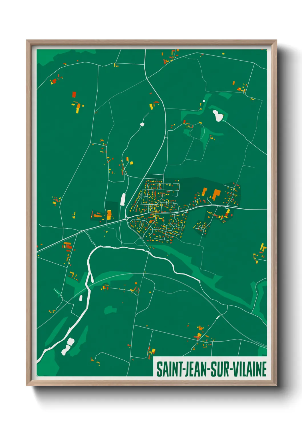 Une affiche de carte sur Saint-Jean-sur-Vilaine