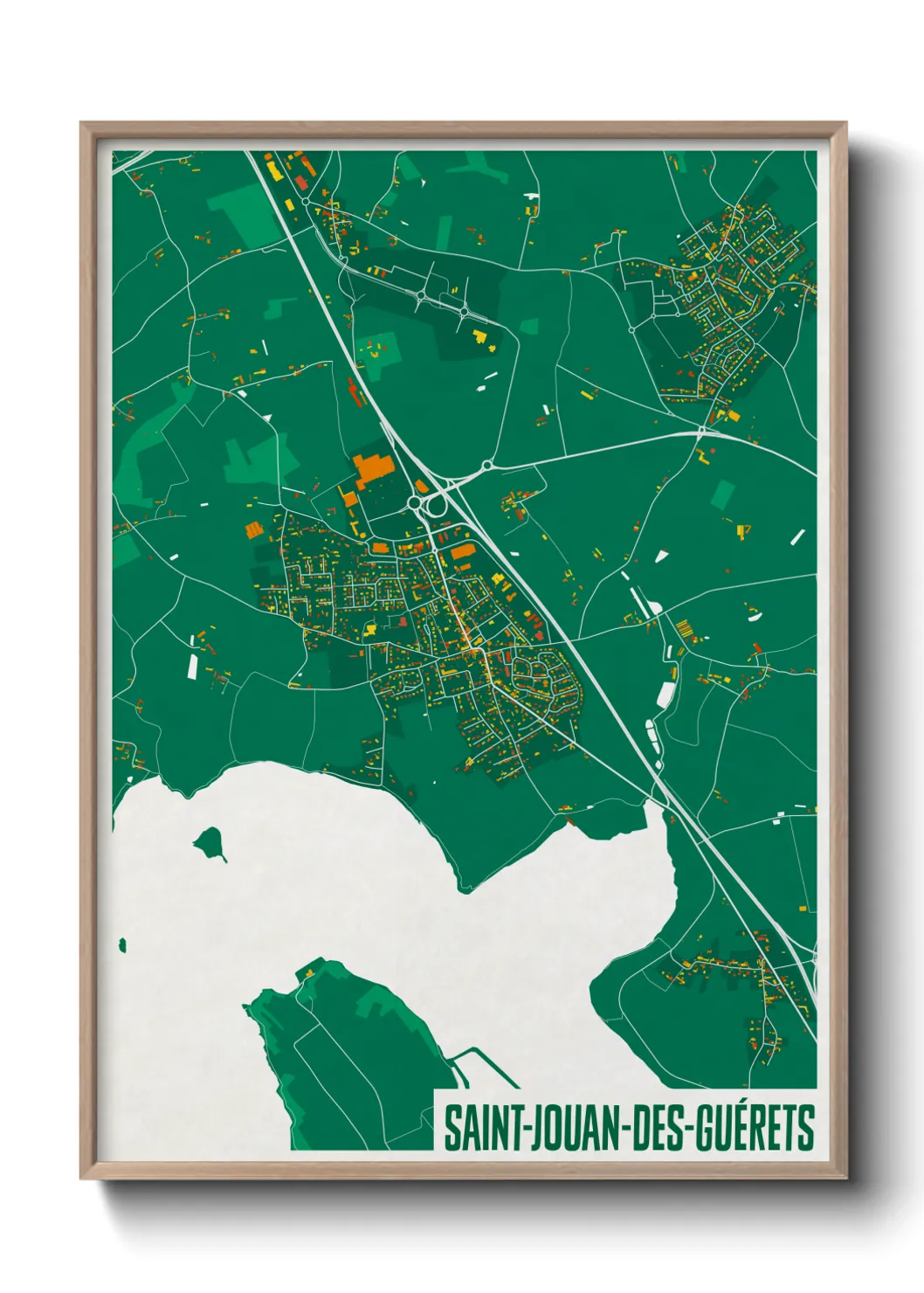 Une affiche de carte sur Saint-Jouan-des-Guérets