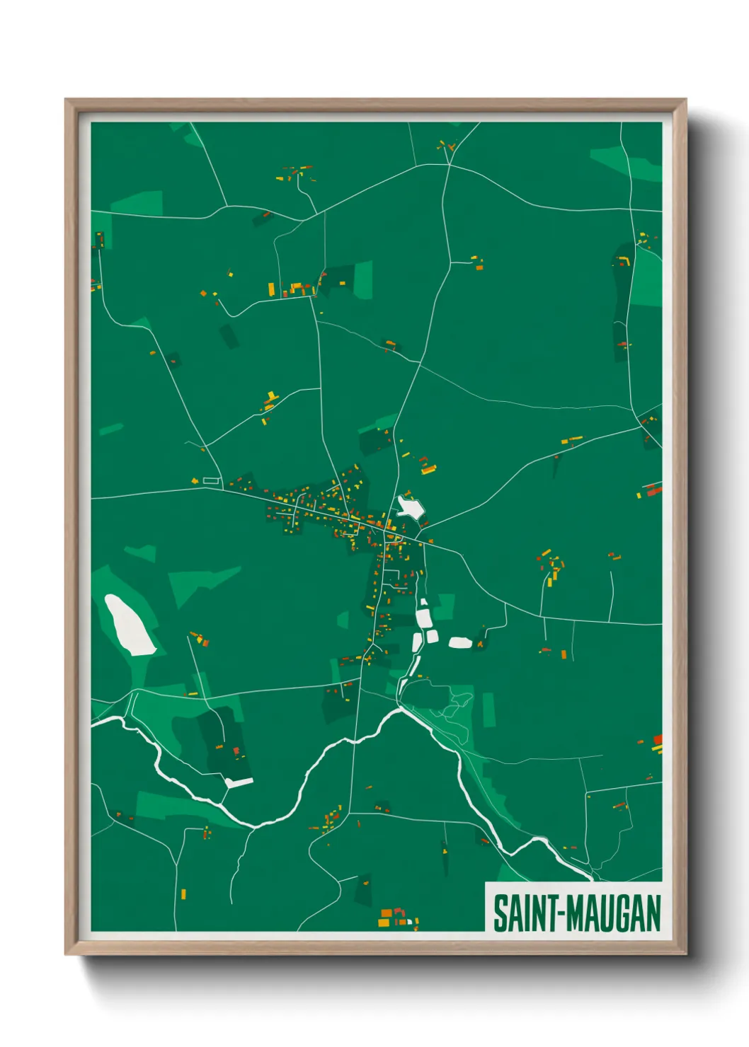 Une affiche de carte sur Saint-Maugan