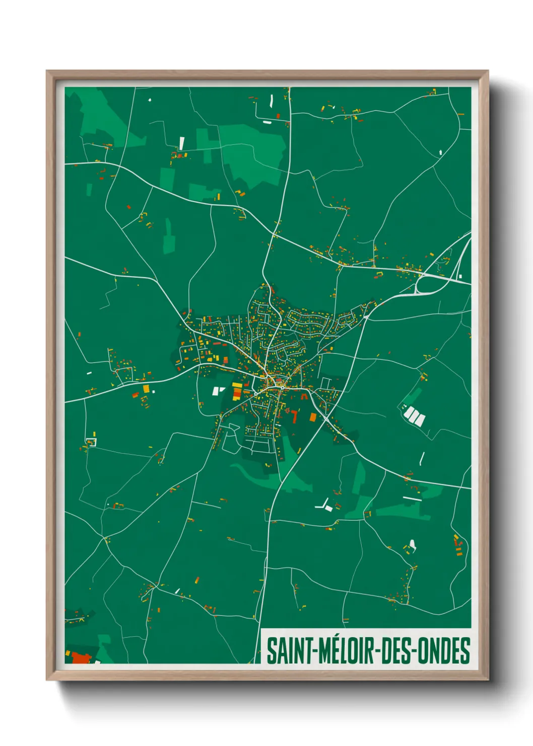 Une affiche de carte sur Saint-Méloir-des-Ondes