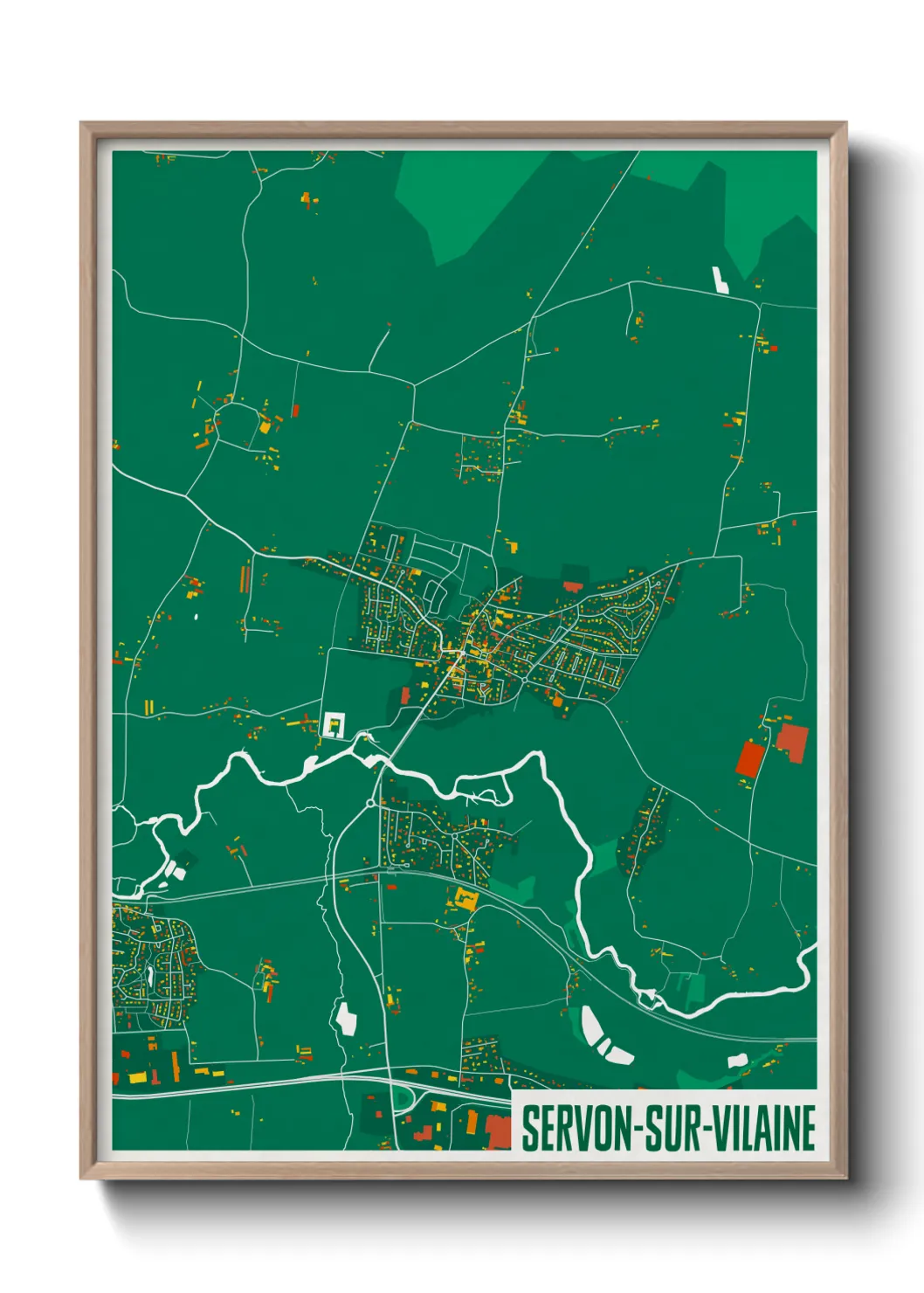 Une affiche de carte sur Servon-sur-Vilaine