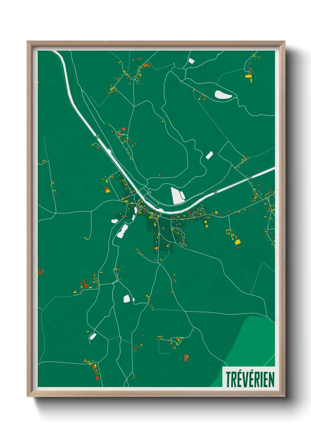 Une affiche de carte sur Trévérien