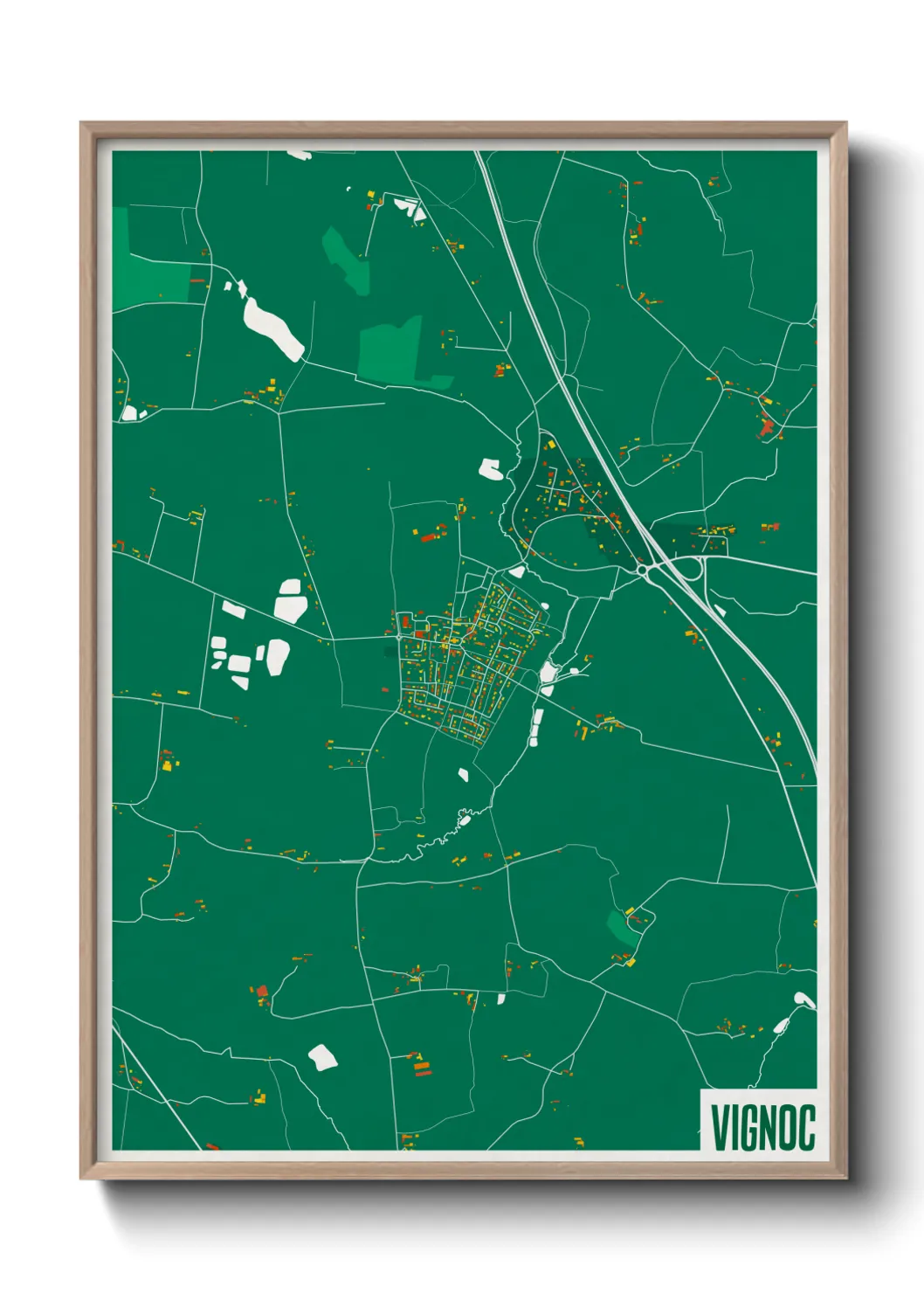 Une affiche de carte sur Vignoc