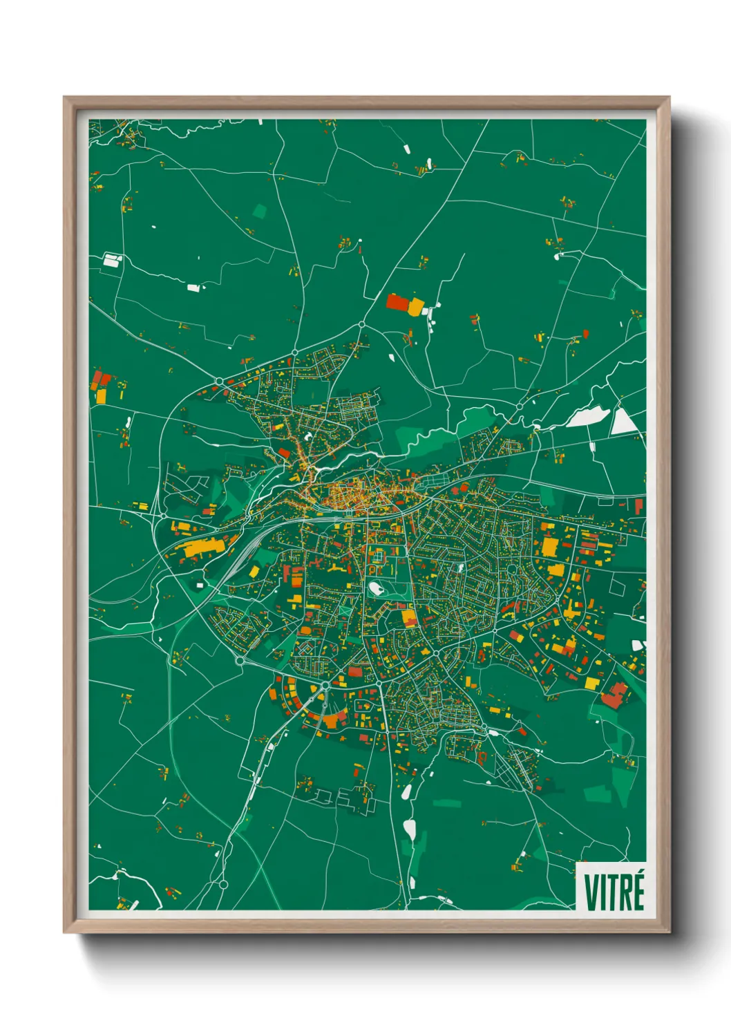 Une affiche de carte sur Vitré