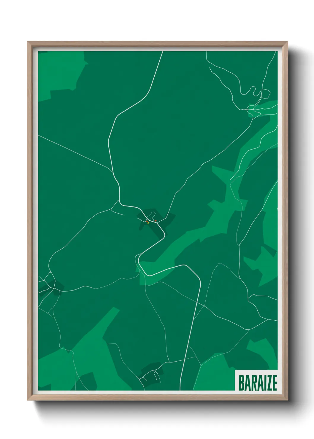 Une affiche de carte sur Baraize