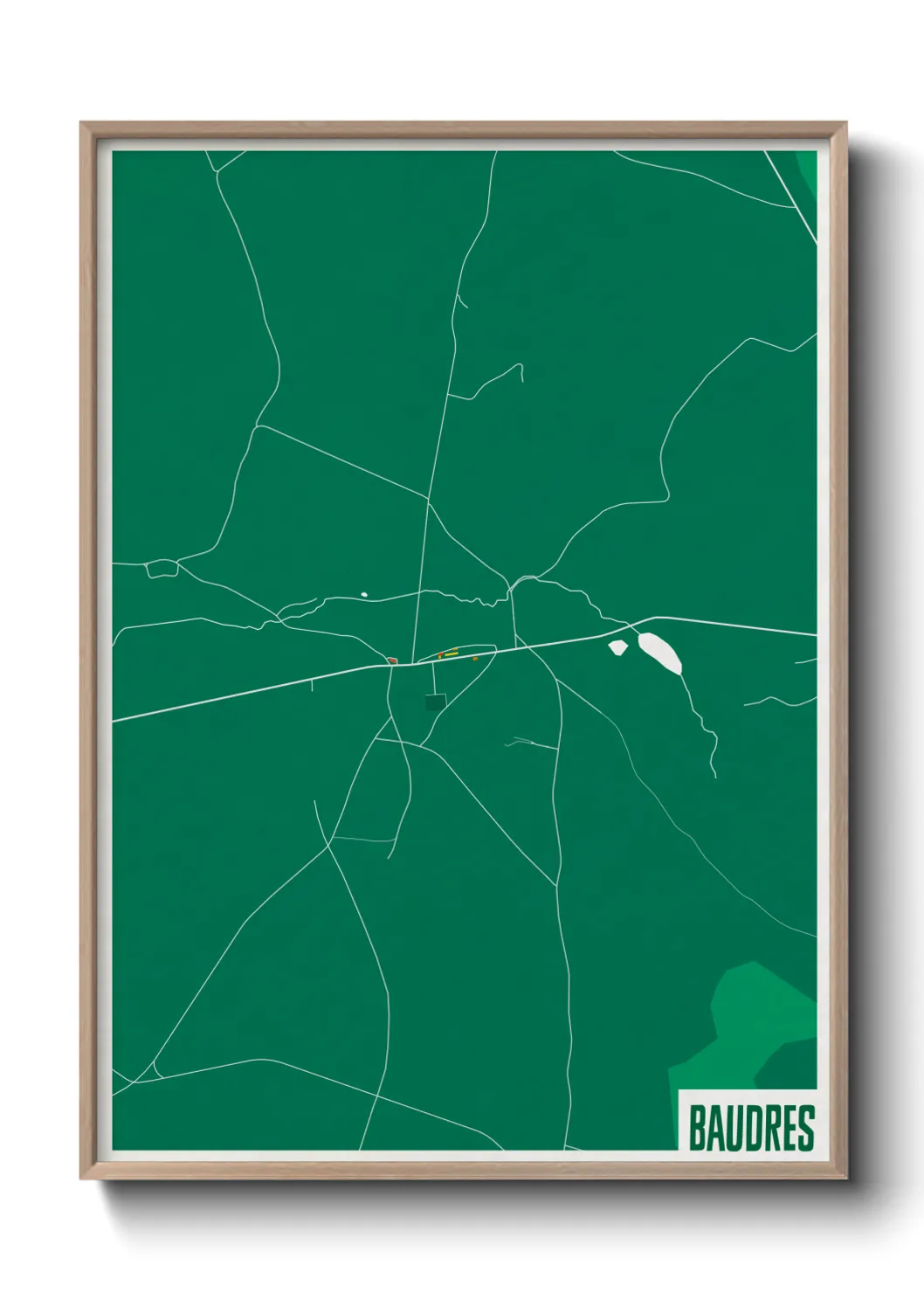 Une affiche de carte sur Baudres