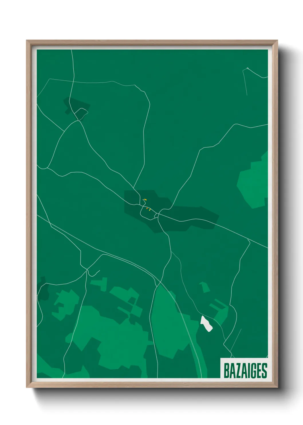 Une affiche de carte sur Bazaiges