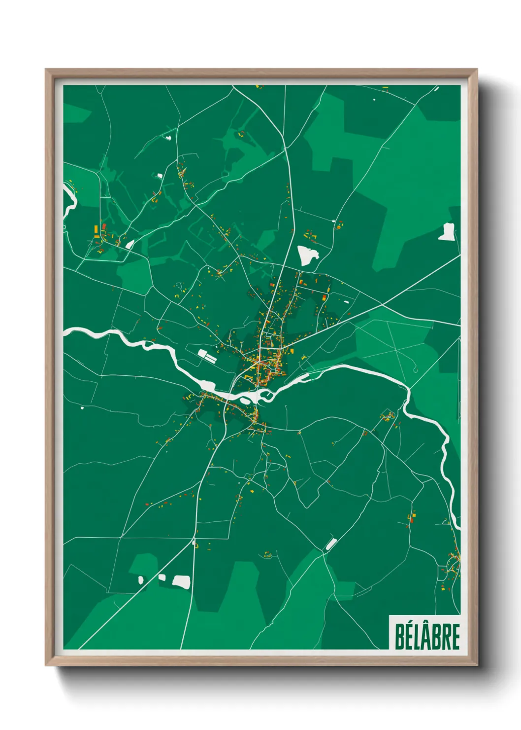 Une affiche de carte sur Bélâbre
