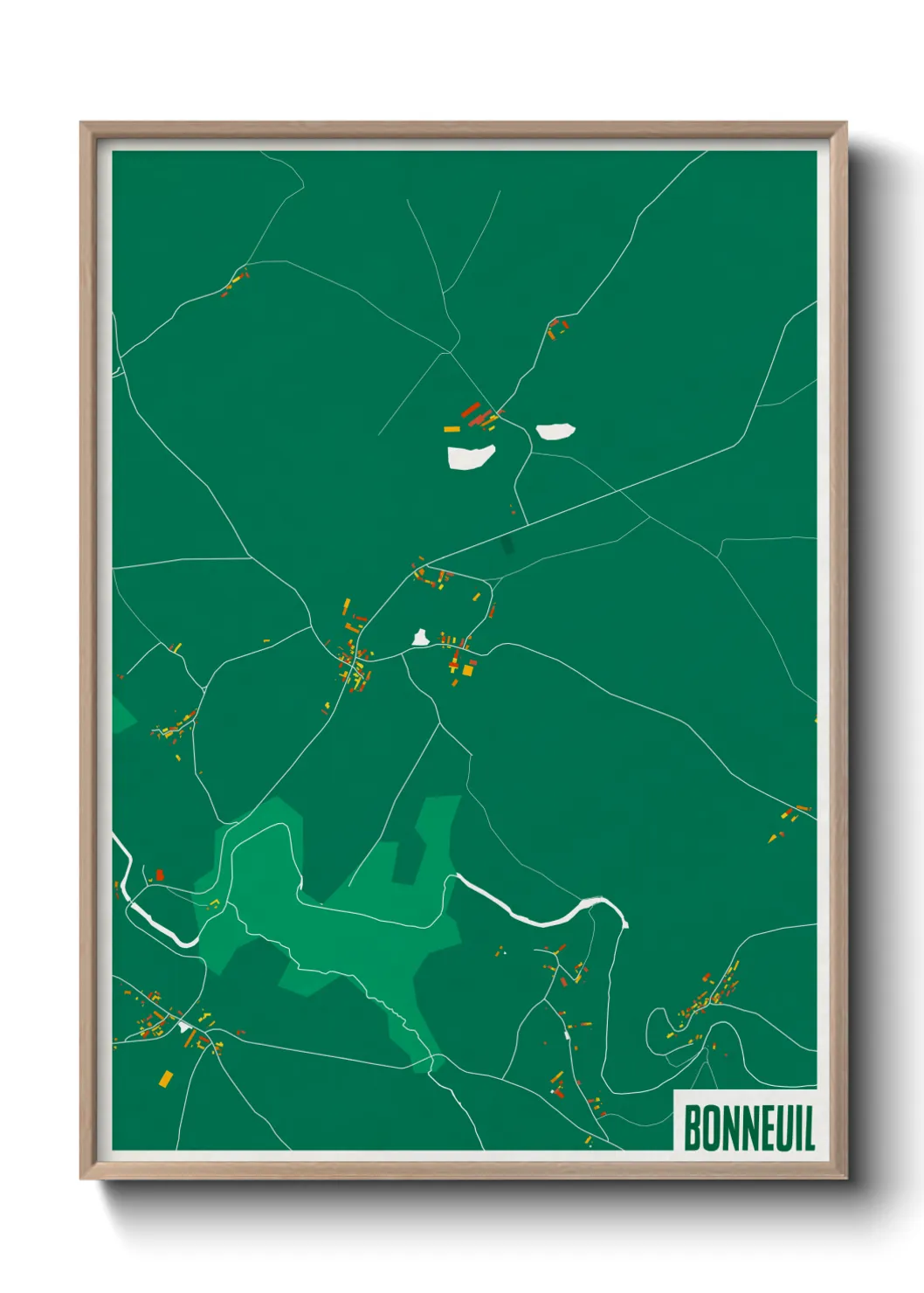 Une affiche de carte sur Bonneuil