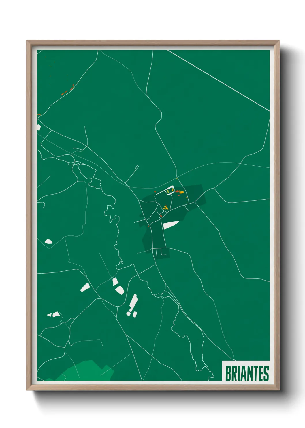 Une affiche de carte sur Briantes