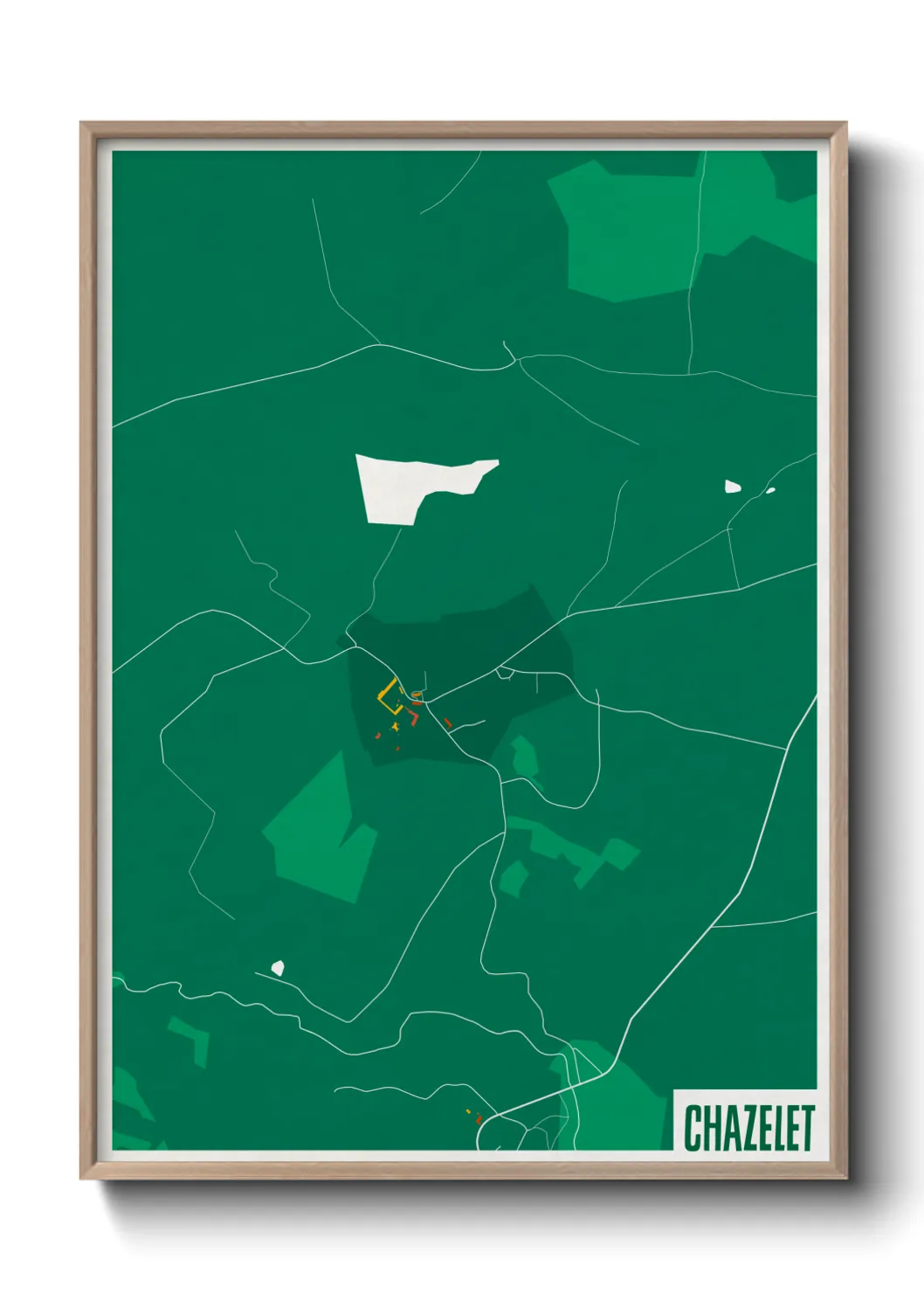 Une affiche de carte sur Chazelet