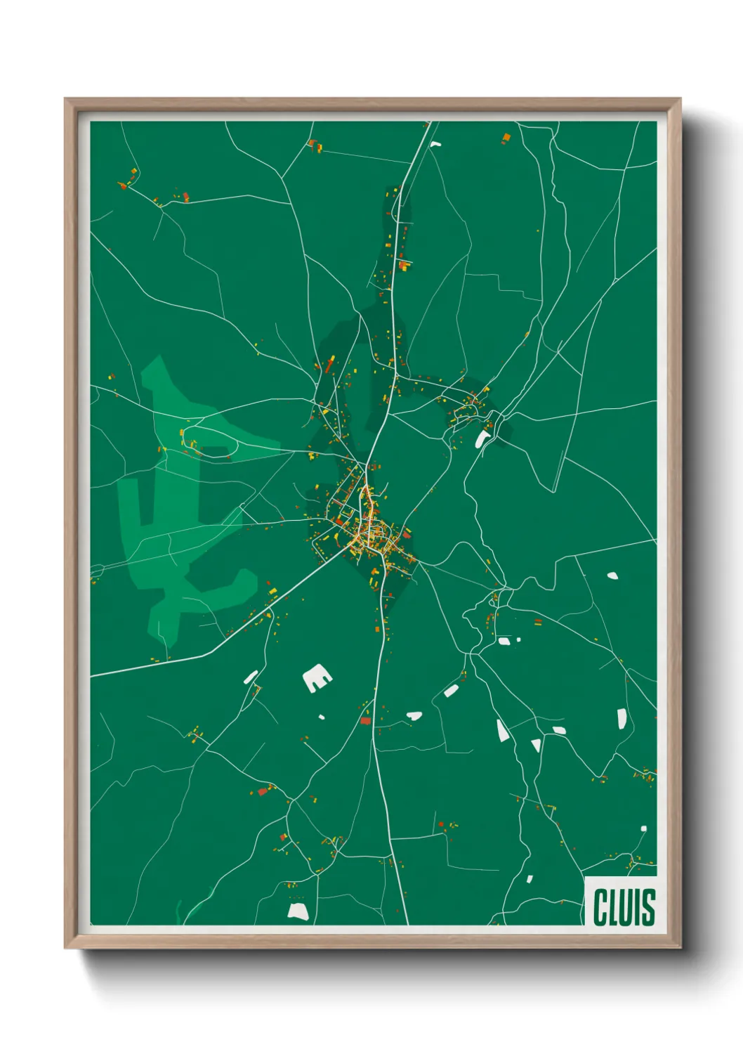 Une affiche de carte sur Cluis