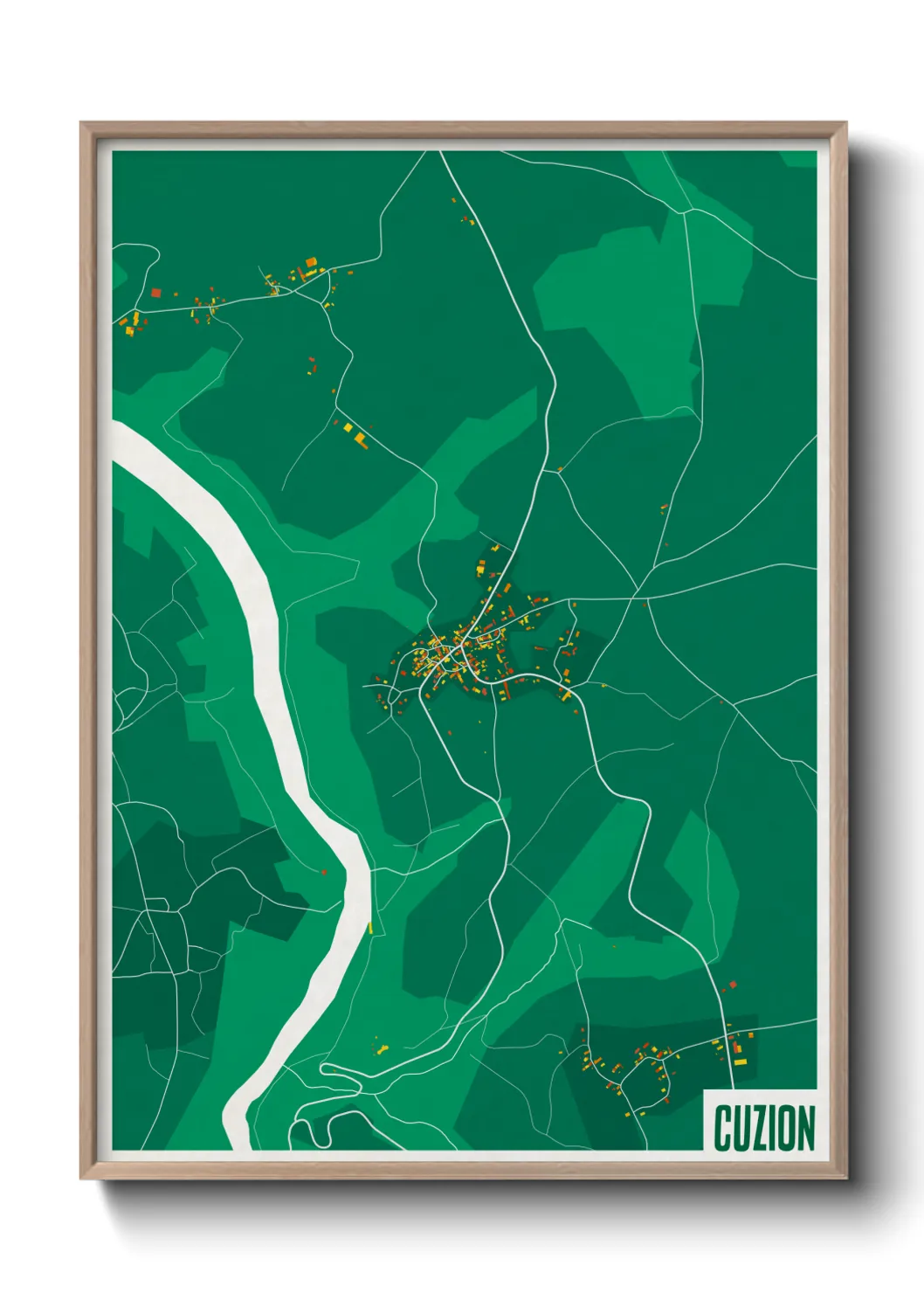 Une affiche de carte sur Cuzion