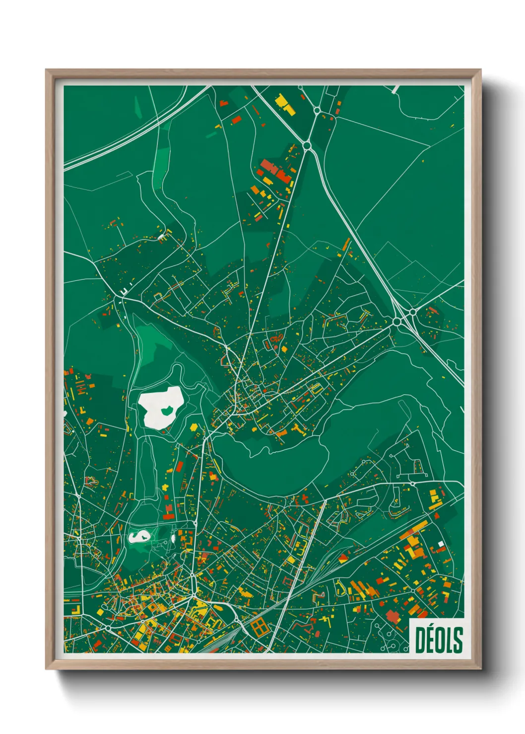 Une affiche de carte sur Déols
