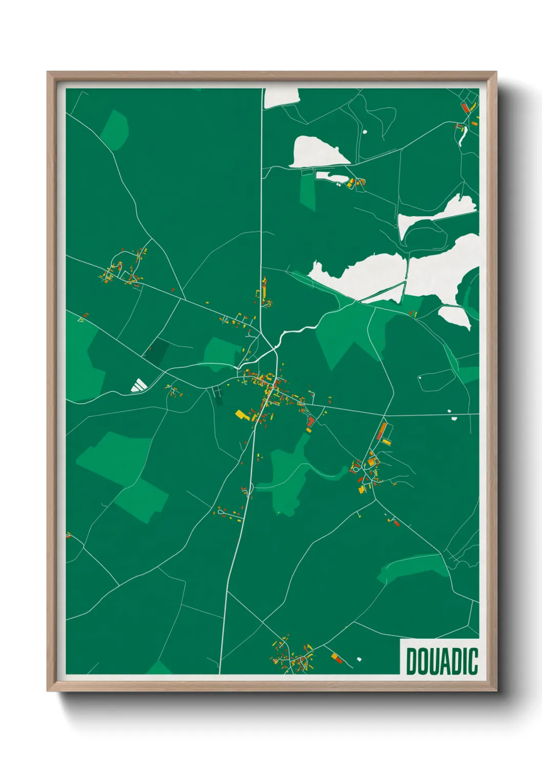 Une affiche de carte sur Douadic