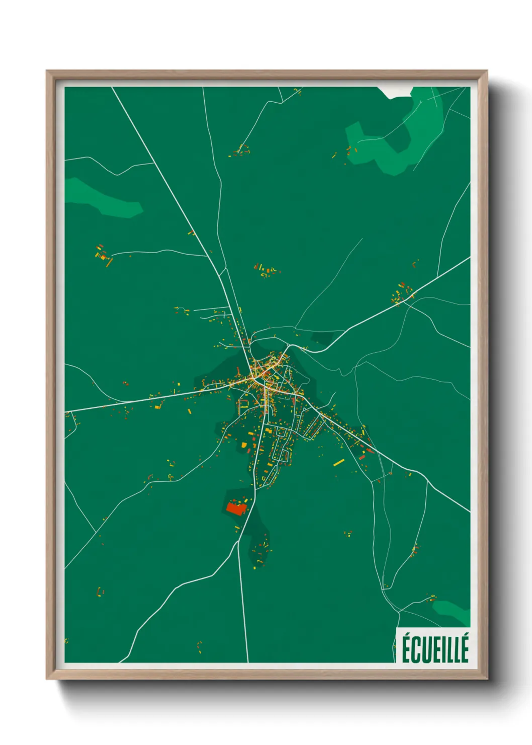 Une affiche de carte sur Écueillé