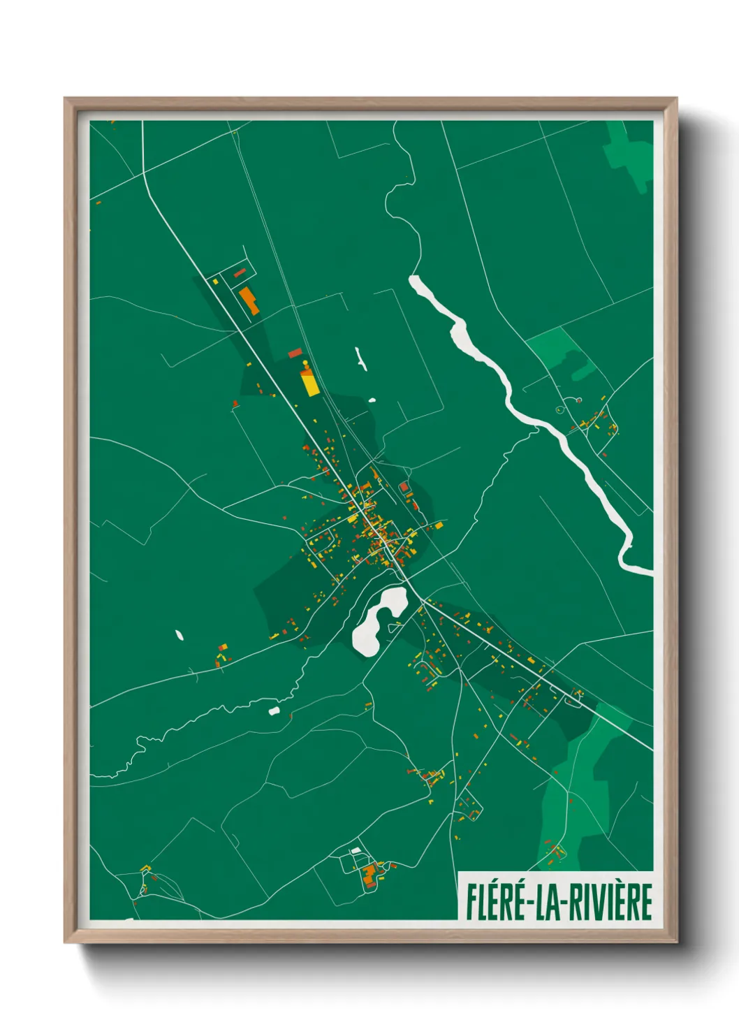 Une affiche de carte sur Fléré-la-Rivière