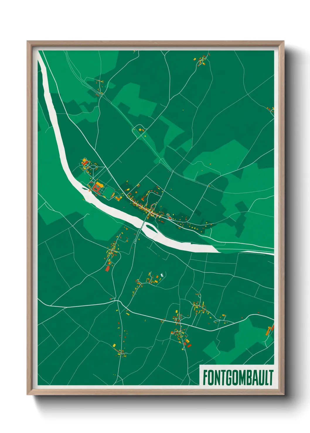 Une affiche de carte sur Fontgombault