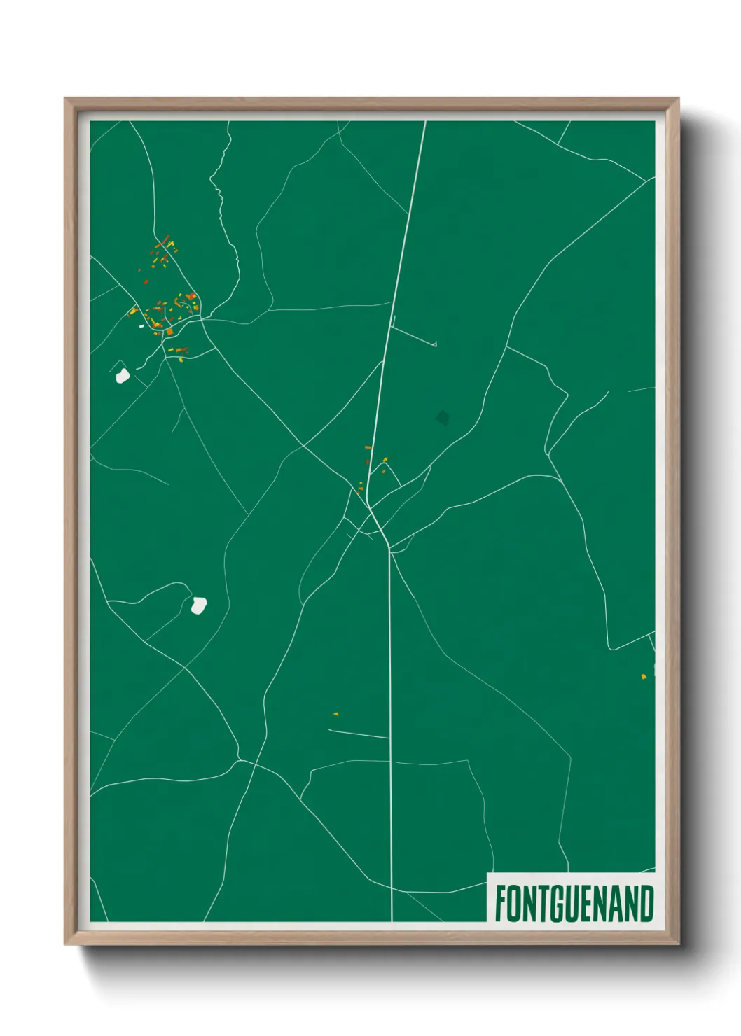 Une affiche de carte sur Fontguenand