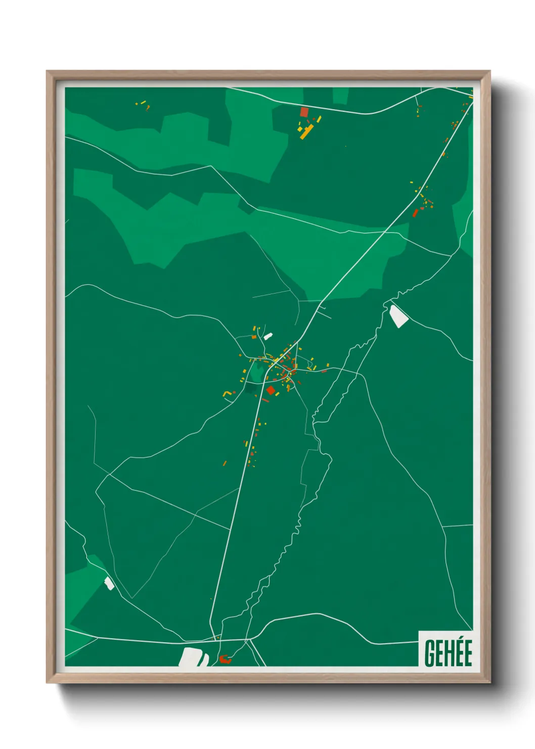 Une affiche de carte sur Gehée