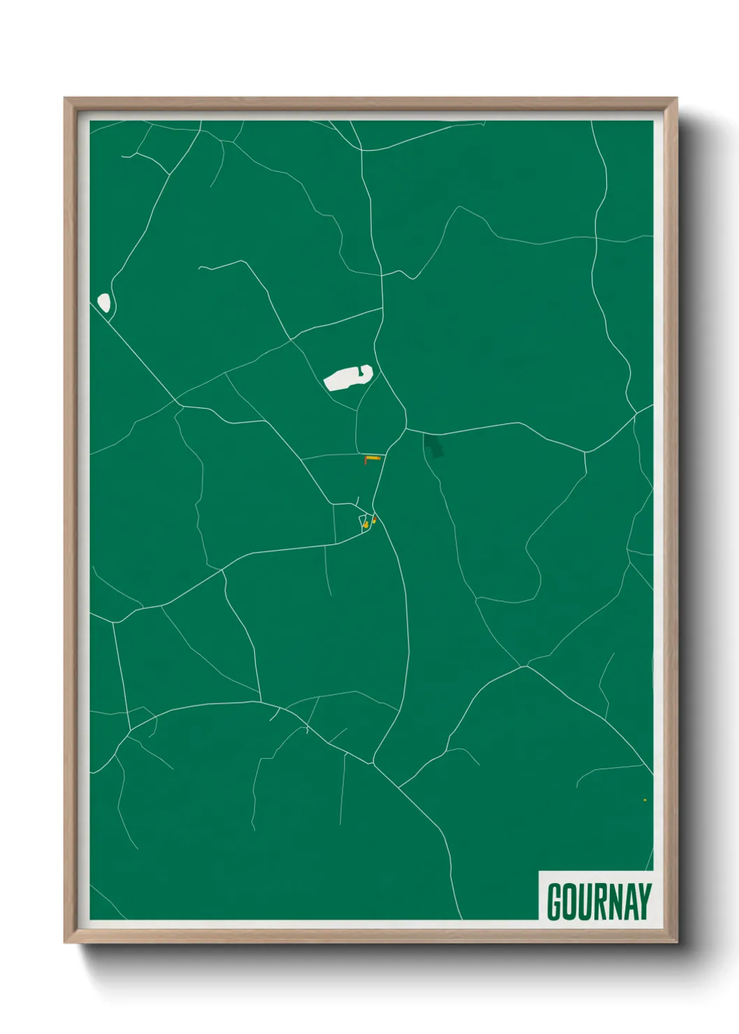 Une affiche de carte sur Gournay