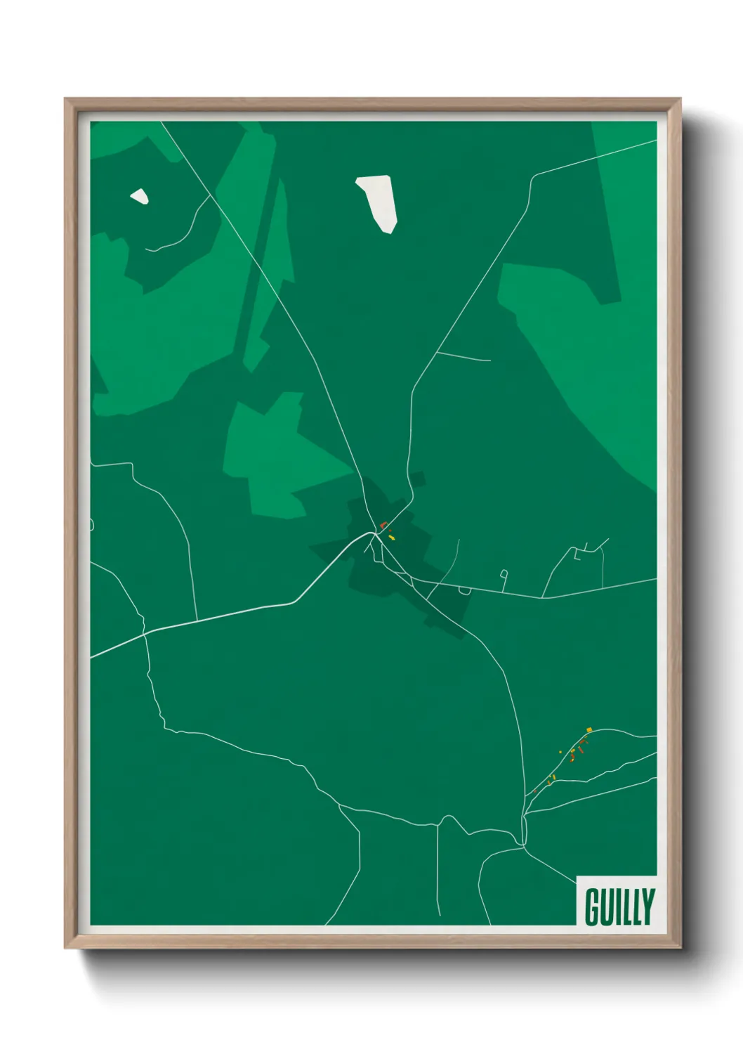 Une affiche de carte sur Guilly