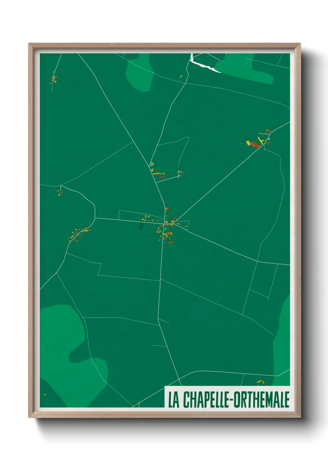 Une affiche de carte sur La Chapelle-Orthemale