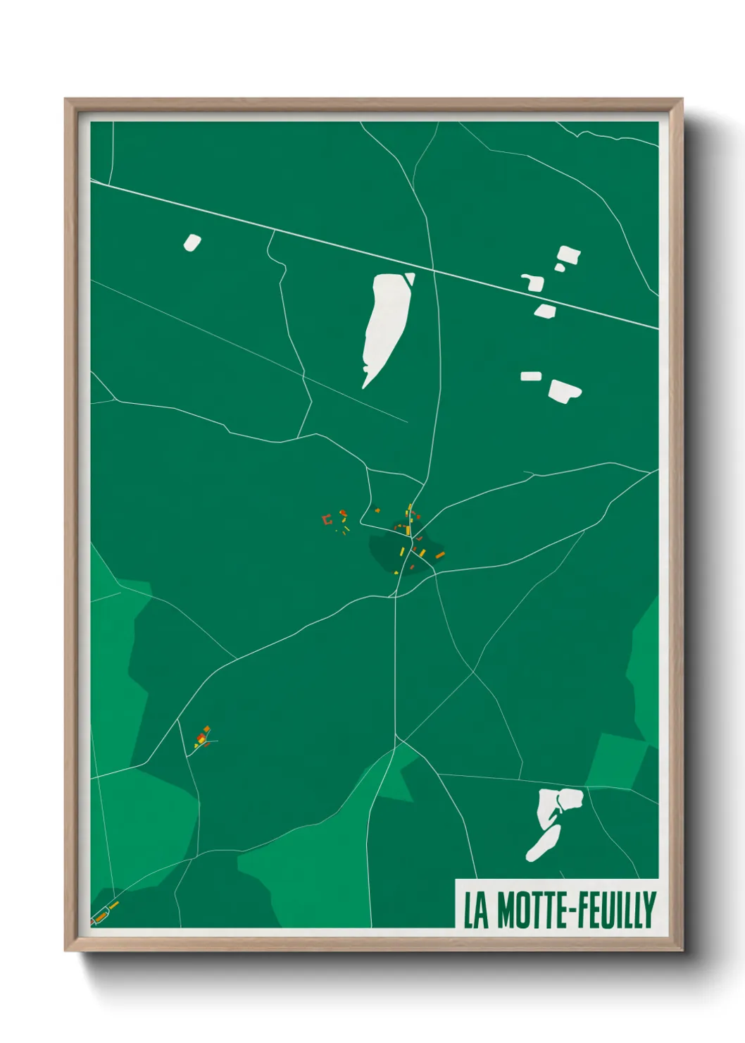 Une affiche de carte sur La Motte-Feuilly