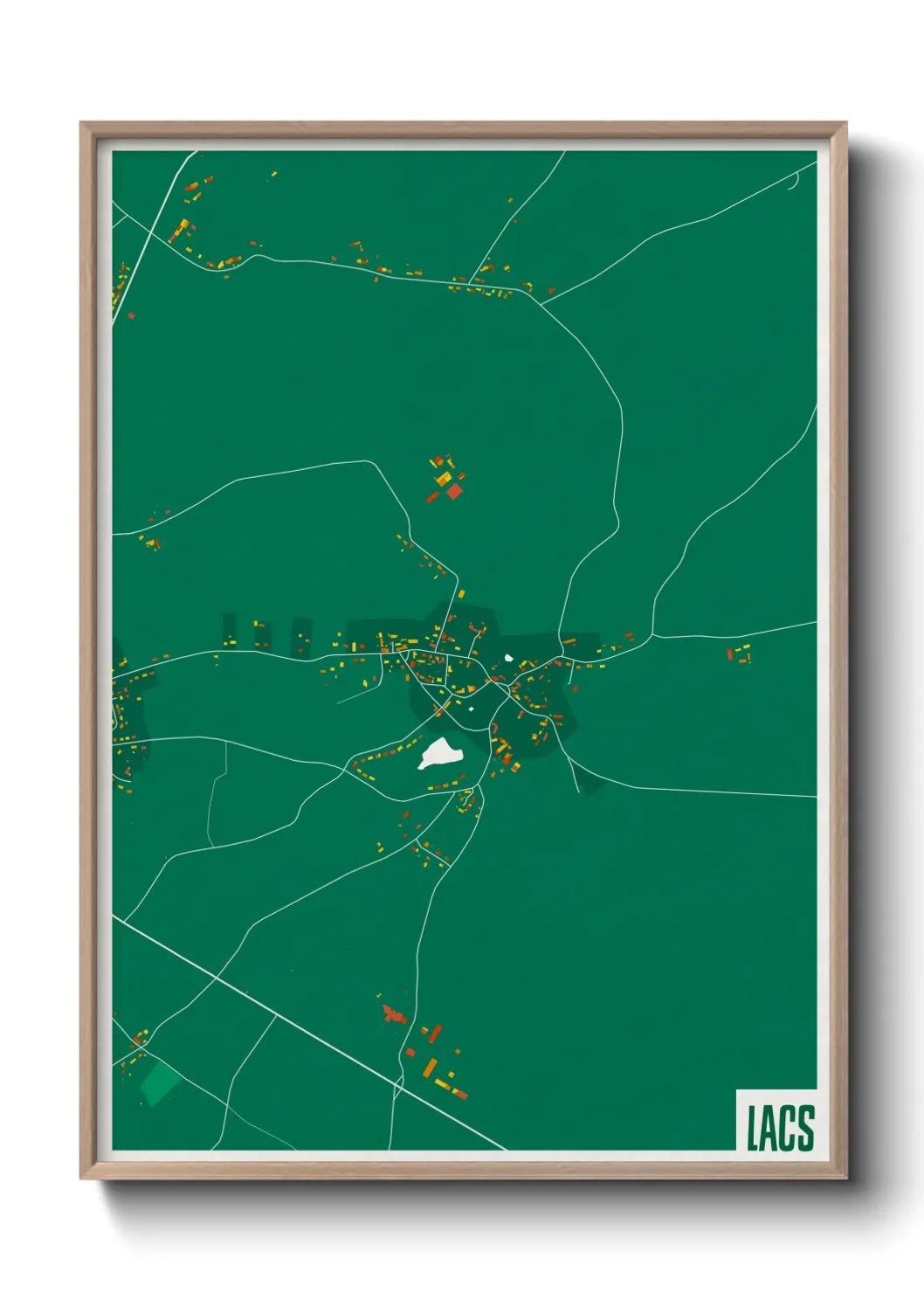 Une affiche de carte sur Lacs