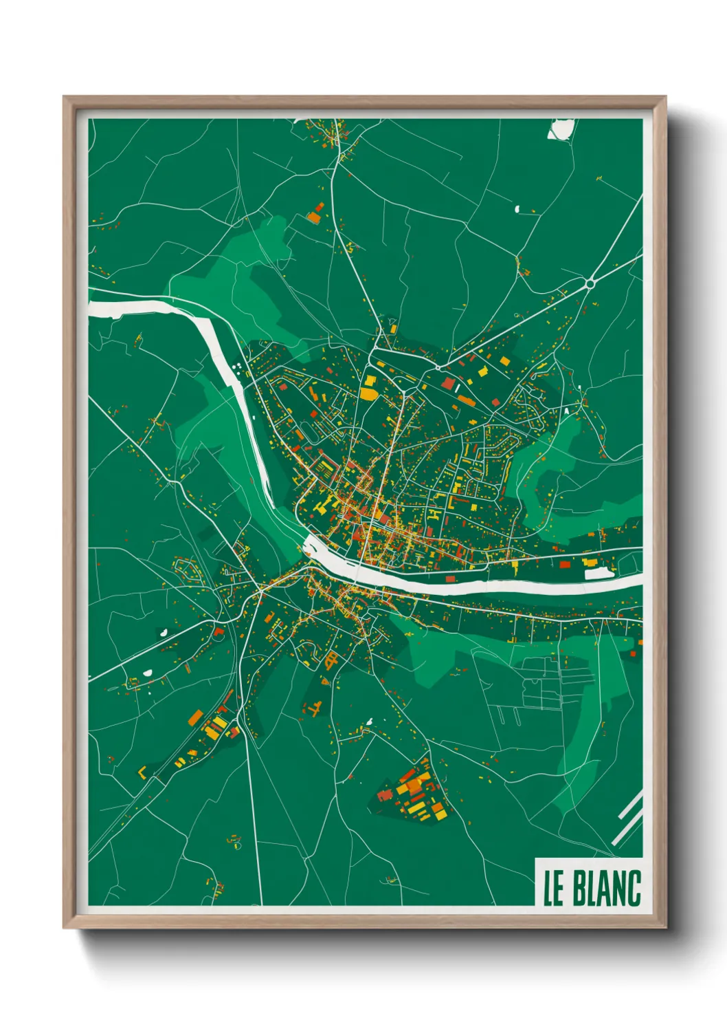 Une affiche de carte sur Le Blanc