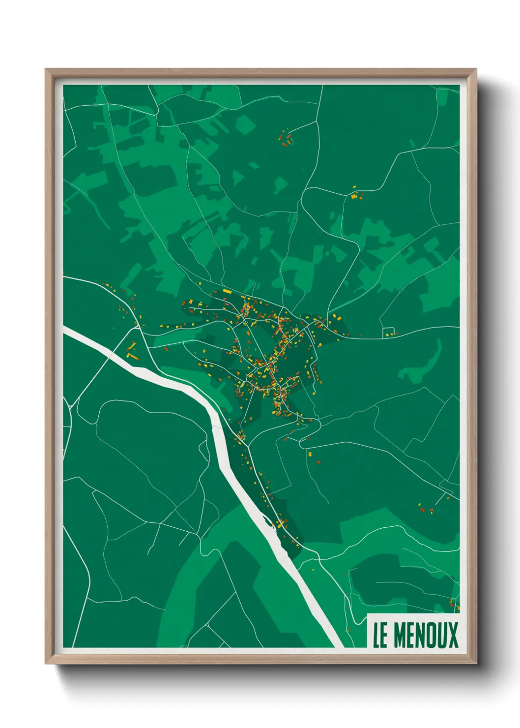 Une affiche de carte sur Le Menoux