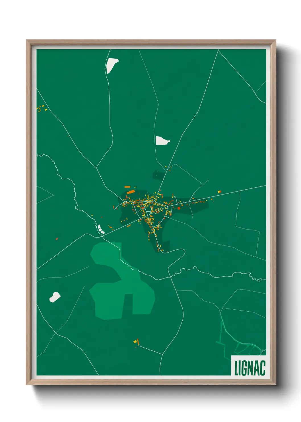 Une affiche de carte sur Lignac