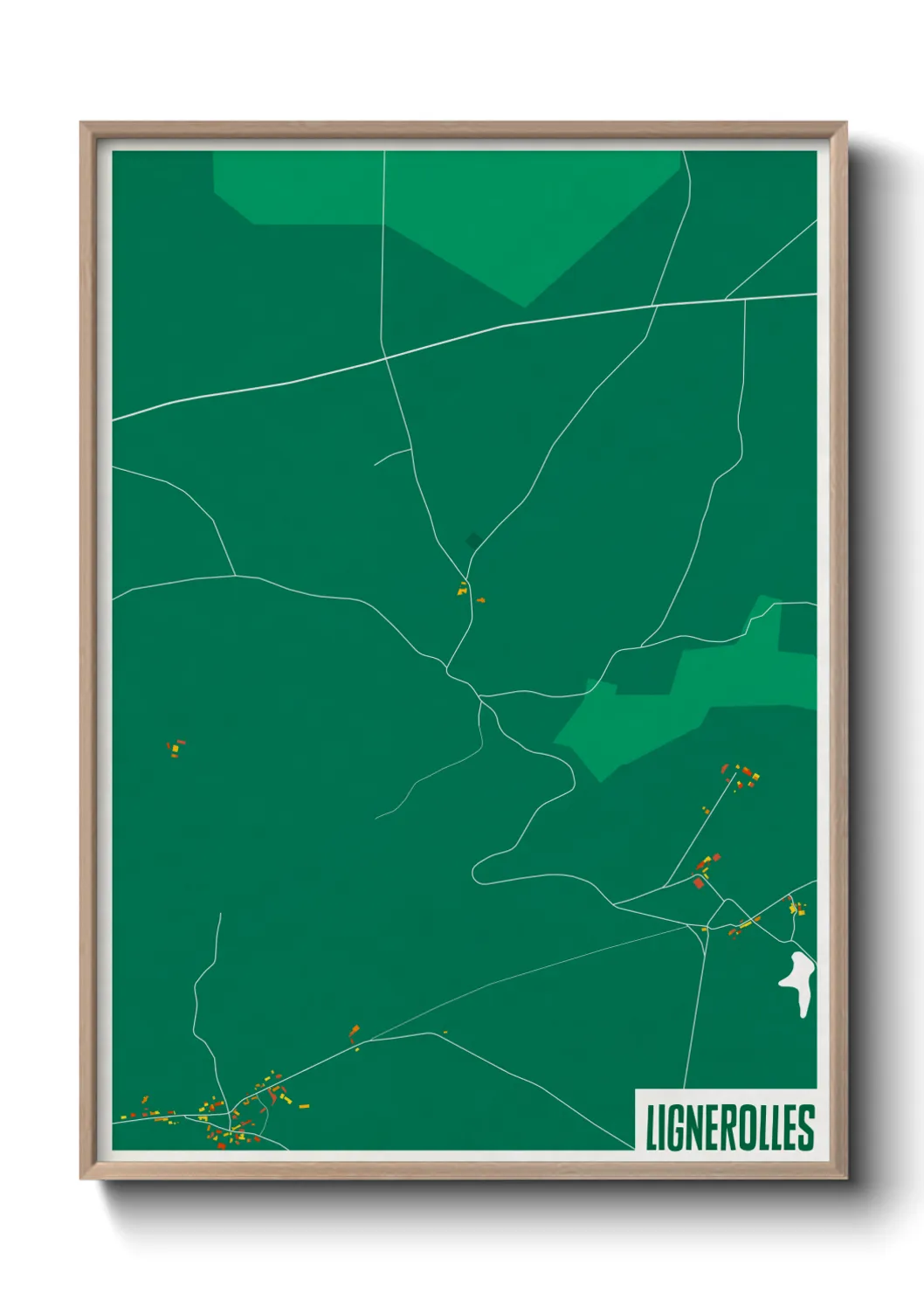 Une affiche de carte sur Lignerolles