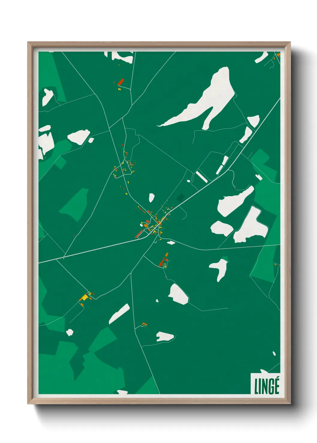 Une affiche de carte sur Lingé
