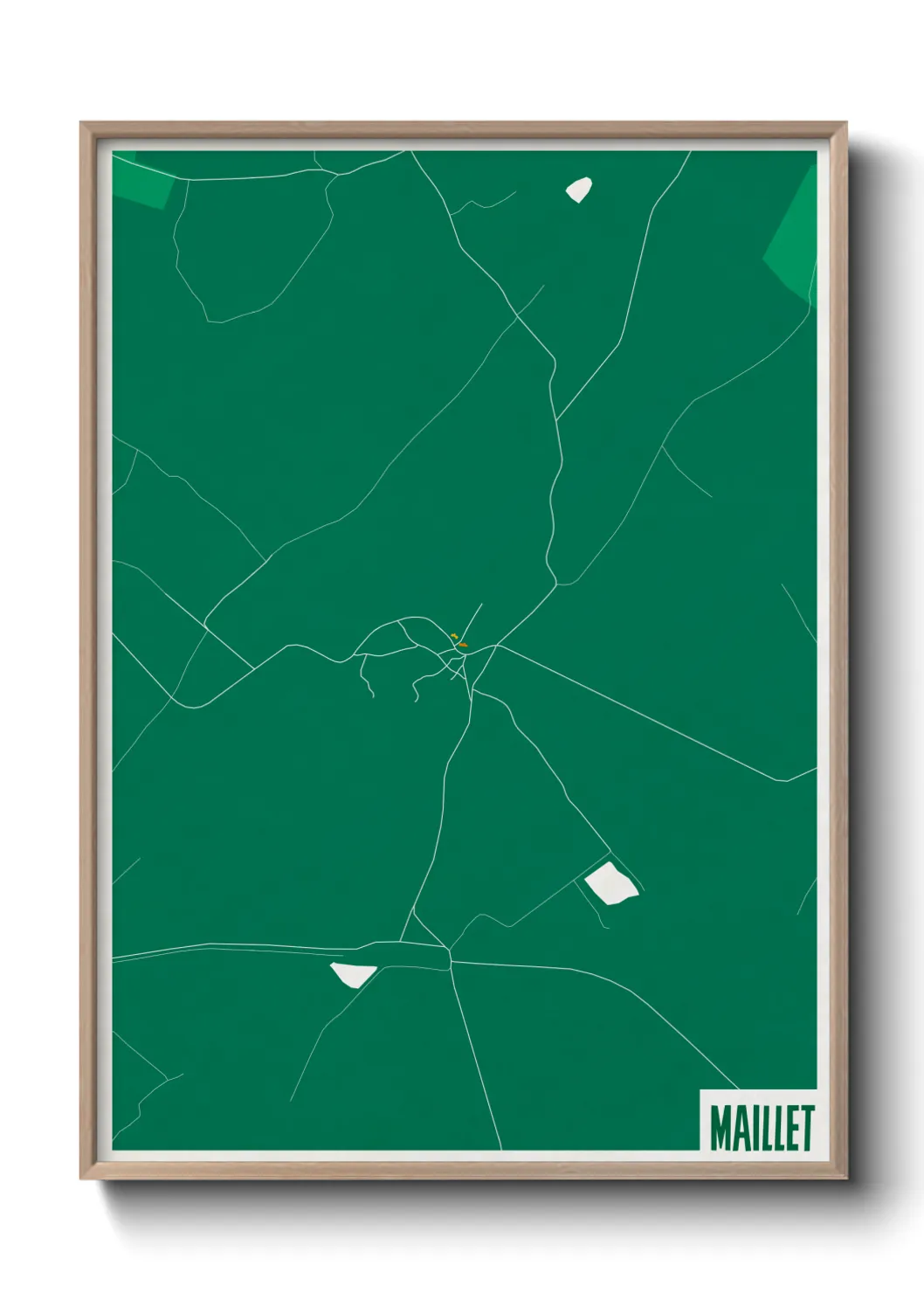 Une affiche de carte sur Maillet