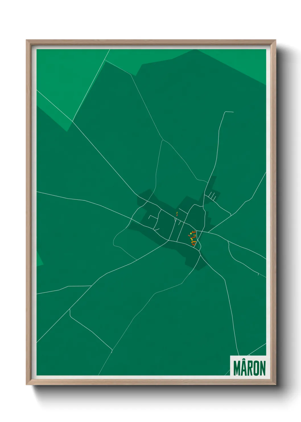 Une affiche de carte sur Mâron